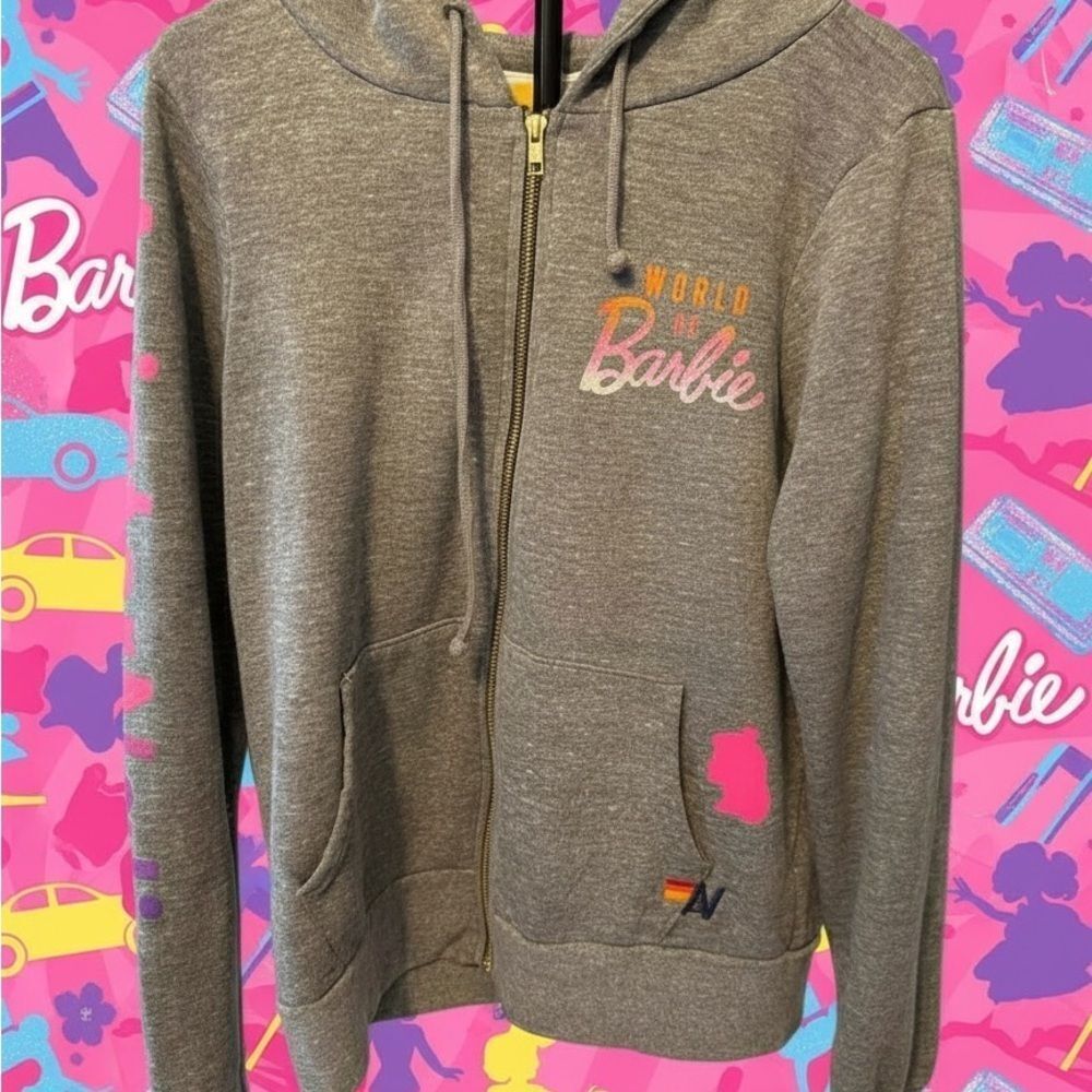 Aviator Nation Rare World of Barbie Zip Up Hoodie NWOT - Picture 3 of 5